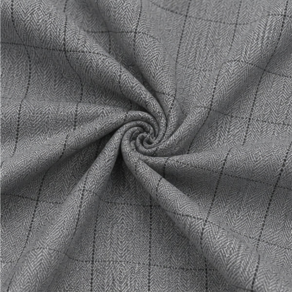 Charcoal Grey Windowpane Shirt Fabric