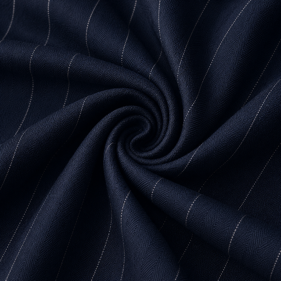 Navy Blue Pinstripe Premium Trouser Fabric