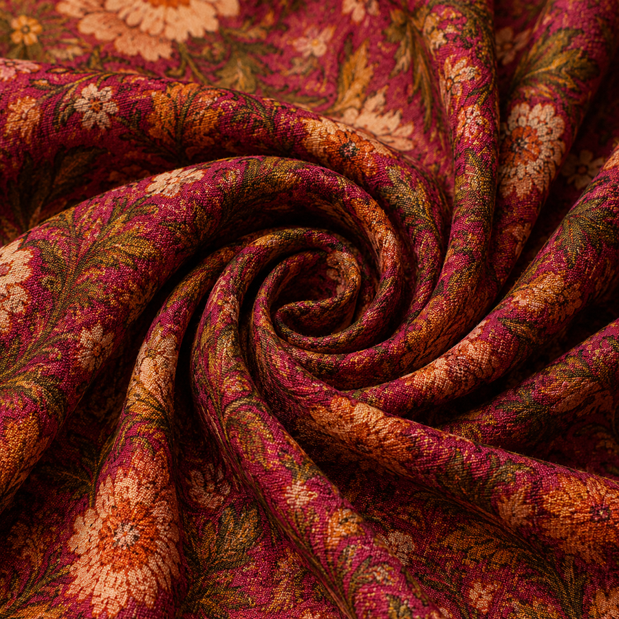Pink Floral Kurta Fabric