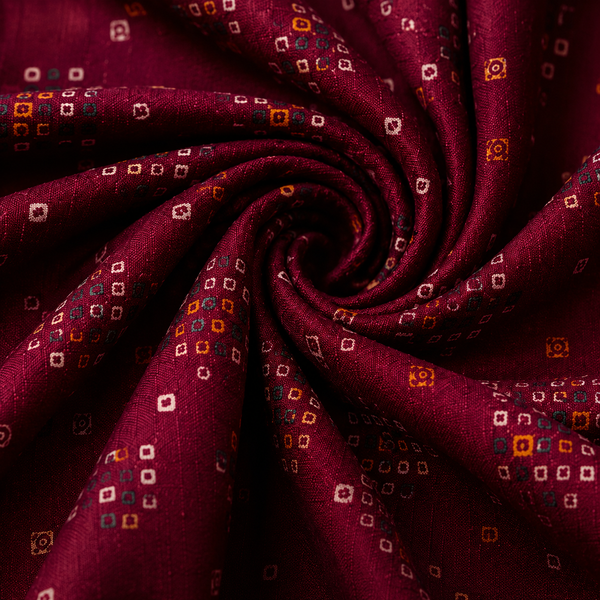 Maroon Printed Unstitched Kurta Fabric