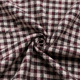 Burgundy & White Mini Check Cotton Shirt Fabric