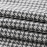 Grey &amp; White Houndstooth Premium Shirting Fabric