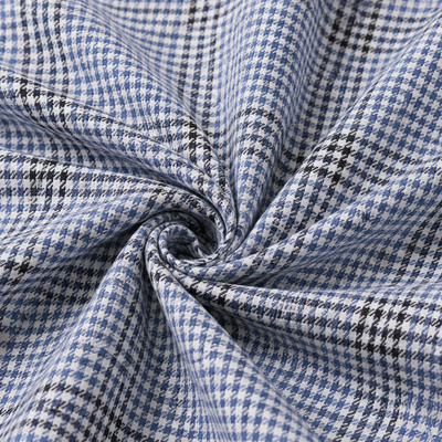 Navy & White Houndstooth Premium Shirt Fabric