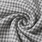 Grey &amp; White Houndstooth Premium Shirting Fabric