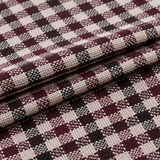 Burgundy & White Mini Check Cotton Shirt Fabric