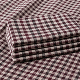 Burgundy & White Mini Check Cotton Shirt Fabric