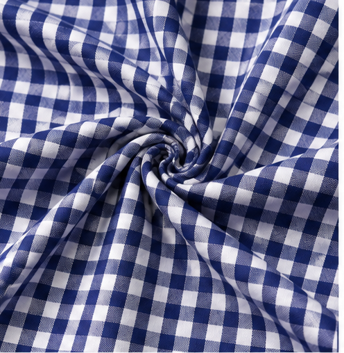 Blue & White Check  Shirt Fabric