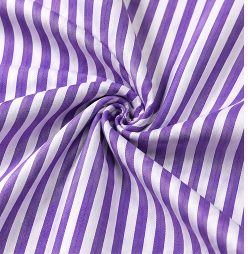 Purple & White Vertical Striped Premium Unstitched Shirt Fabric