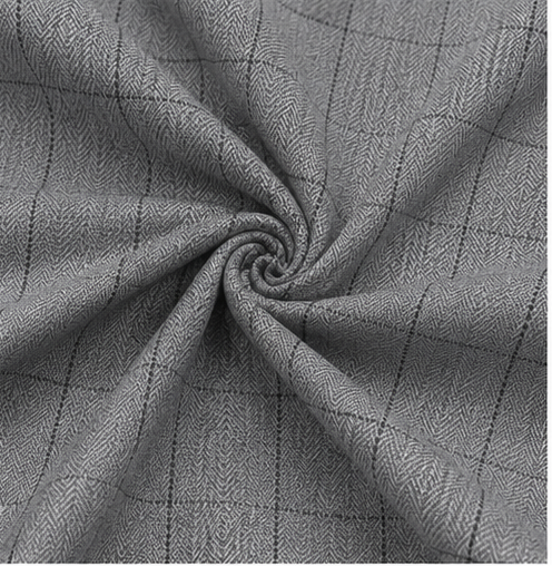 Grey Windowpane Textured Cotton Shirt Fabric
