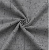 Grey Windowpane Textured Cotton Shirt Fabric