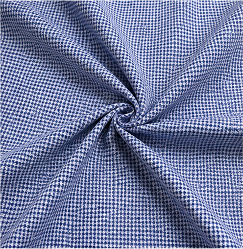 Blue & White Micro Check Premium Unstitched Shirt Fabric