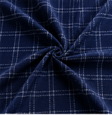 Navy Blue Check  Shirt Fabric