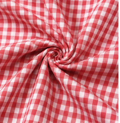 Red & White Check Shirt Fabric