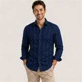 Royal Navy Textured Stripe Shirt Fabric