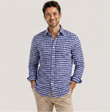 Blue & White Check  Shirt Fabric
