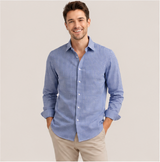 Blue & White Micro Check Premium Unstitched Shirt Fabric