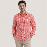 Red & White Check Shirt Fabric