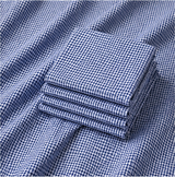 Blue & White Micro Check Premium Unstitched Shirt Fabric