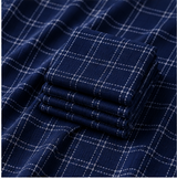 Navy Blue Check  Shirt Fabric