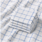 Light Blue & White Check Shirt Fabric
