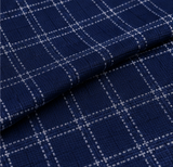 Navy Blue Check  Shirt Fabric