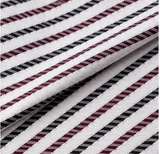 White Burgundy & Black Textured Striped Premium Unstitched Shirt Fabric | Cotton Blend