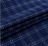 Navy Blue Check  Shirt Fabric