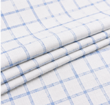 Light Blue & White Check Shirt Fabric