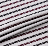White Burgundy & Black Textured Striped Premium Unstitched Shirt Fabric | Cotton Blend