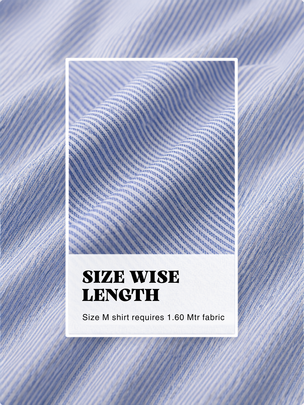 Sky Blue Striped Unstitched Shirt Fabric
