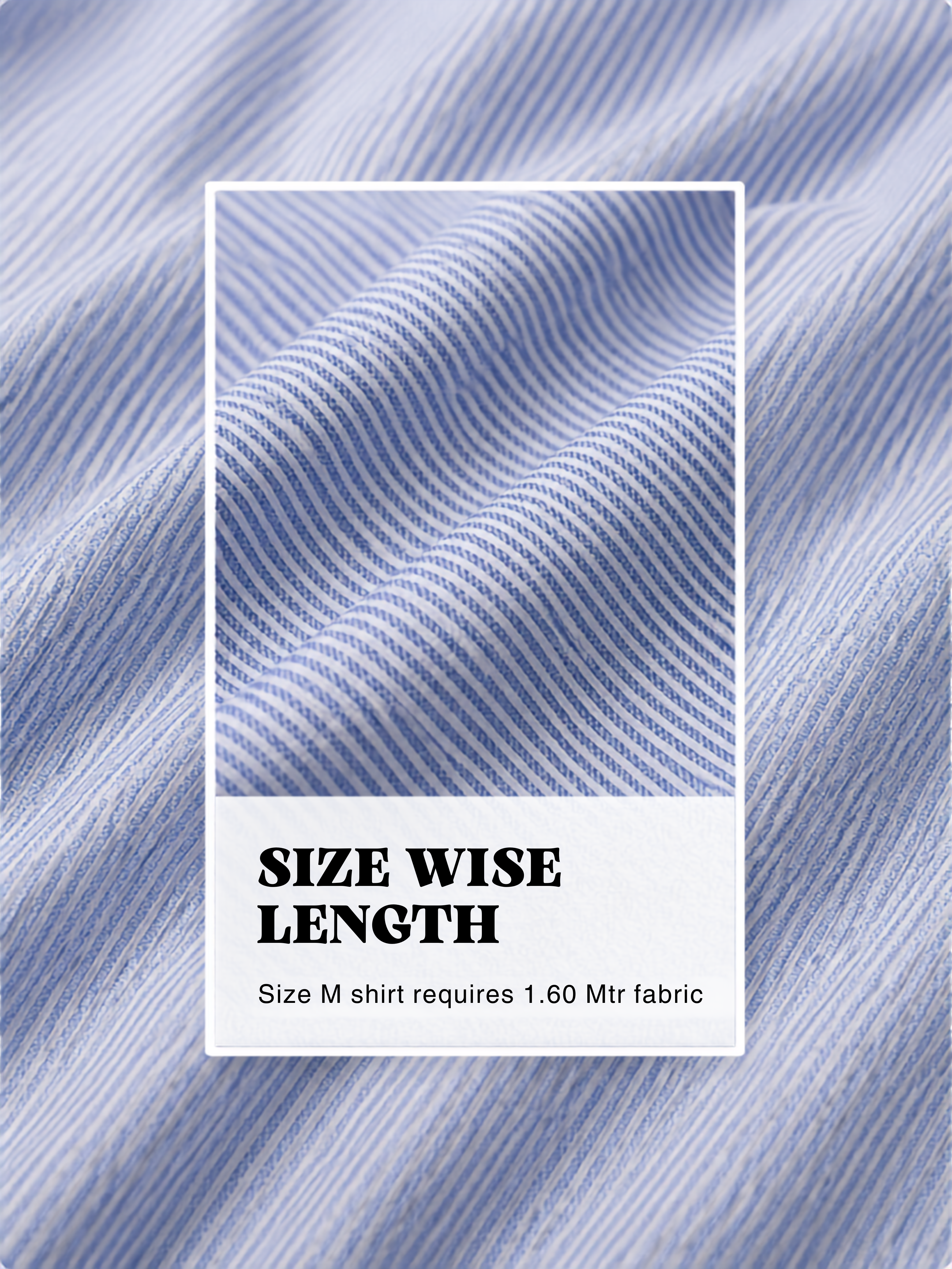 Sky Blue Striped Unstitched Shirt Fabric
