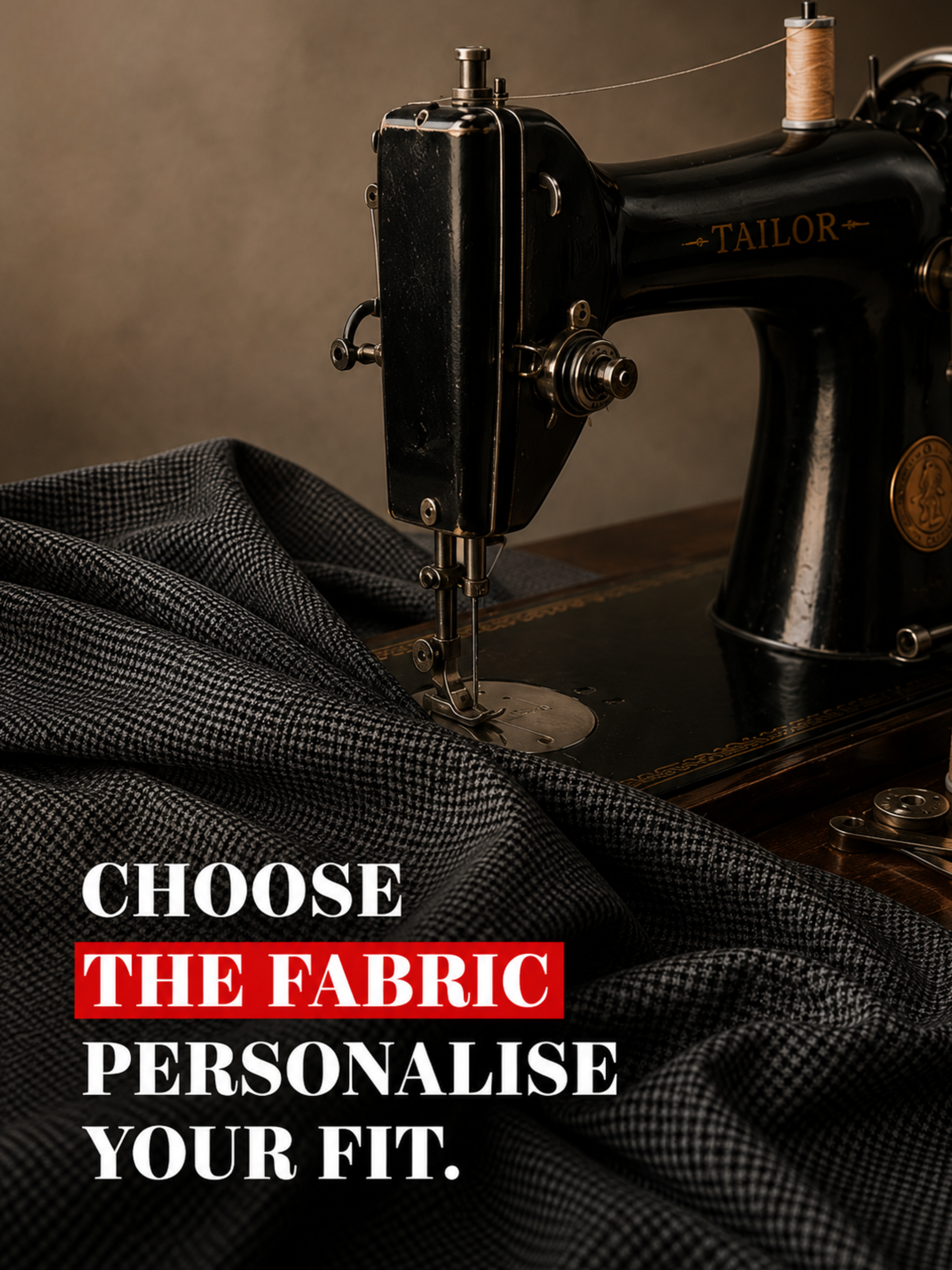 Black Micro-Checked Pant Fabric
