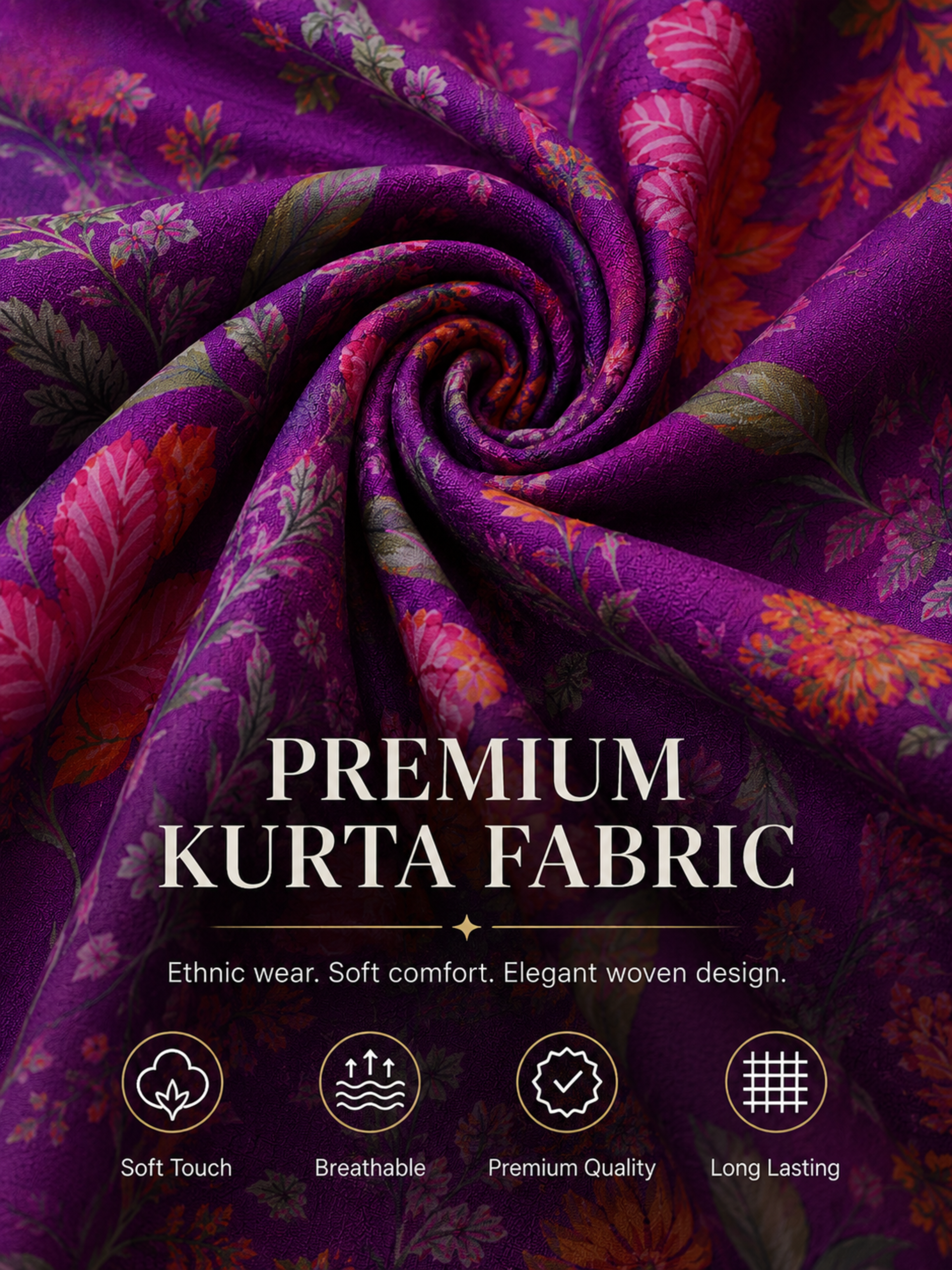 Floral Unstitched Kurta Fabric