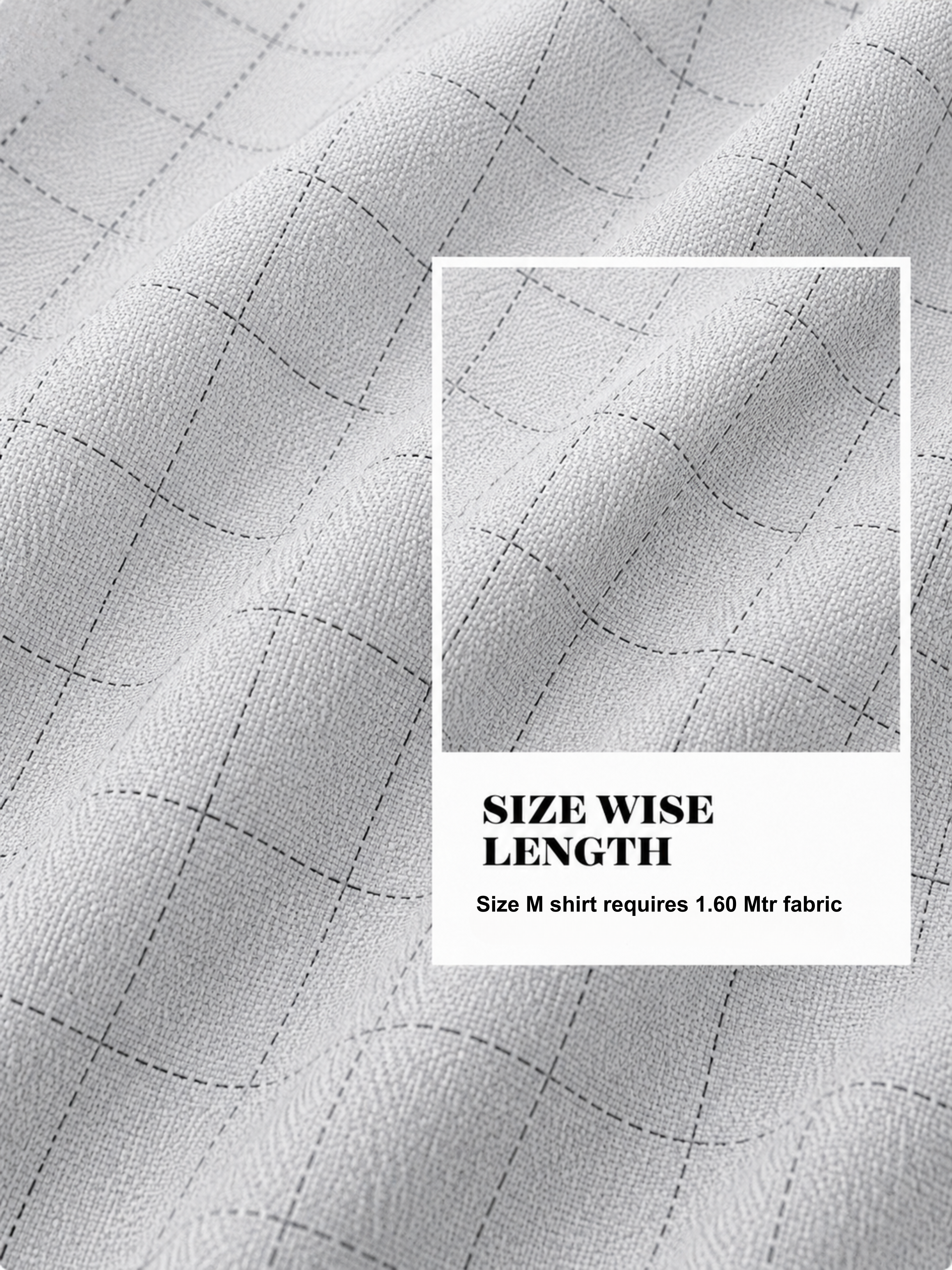 White Subtle Check Shirt Fabric