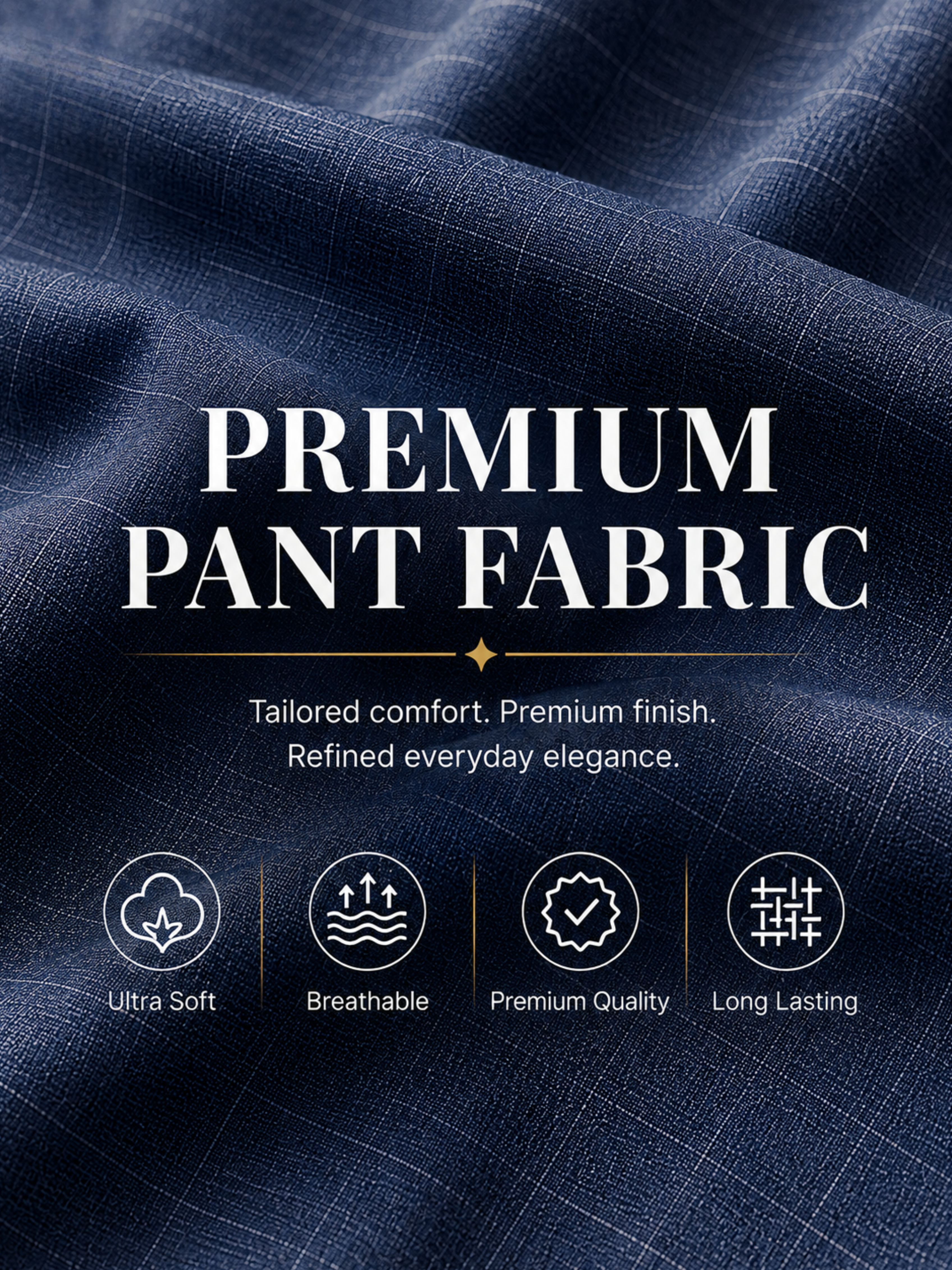 Blue Fine  Checked Pant Fabric