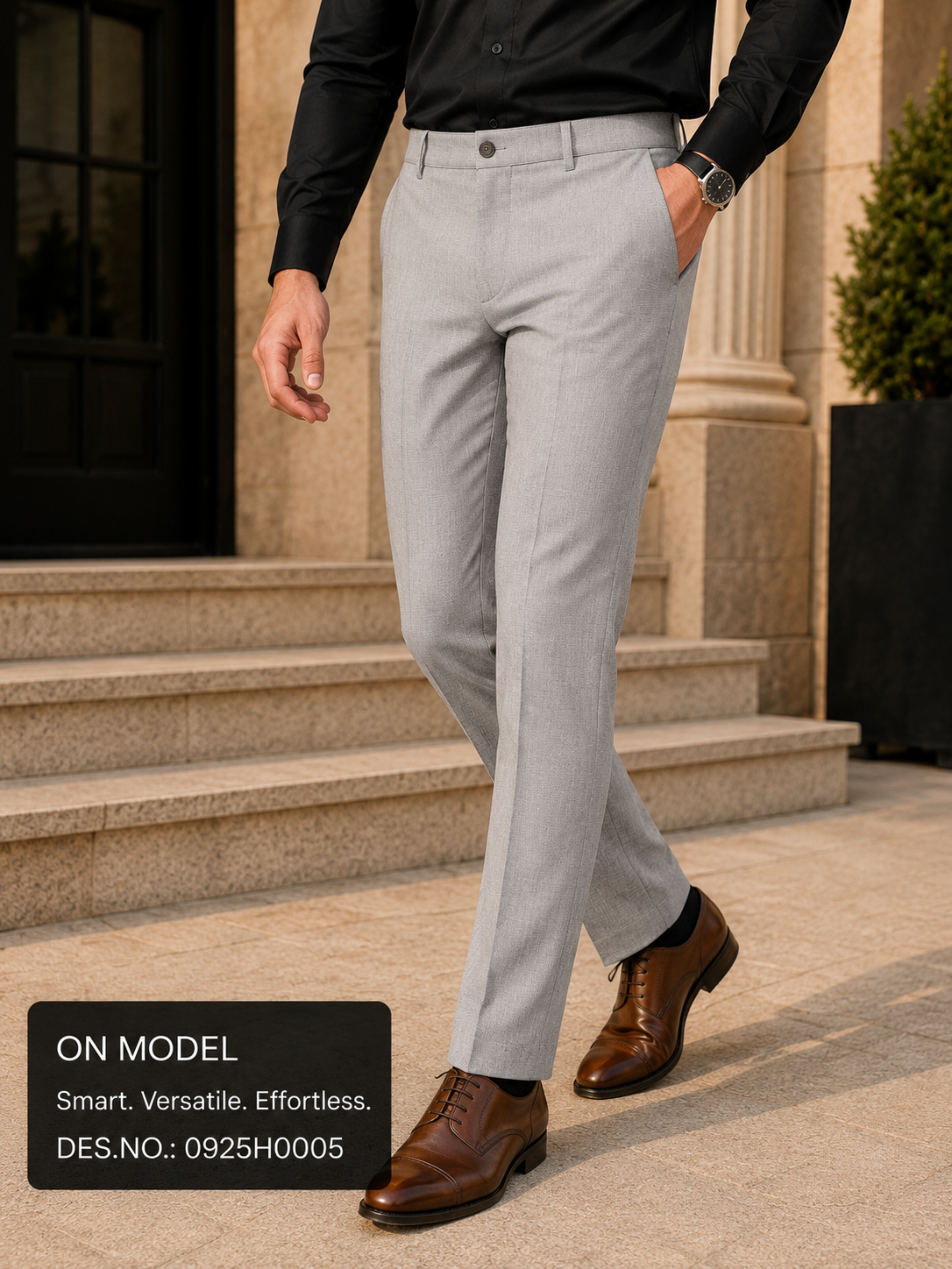 Refined Grey Trouser Fabric