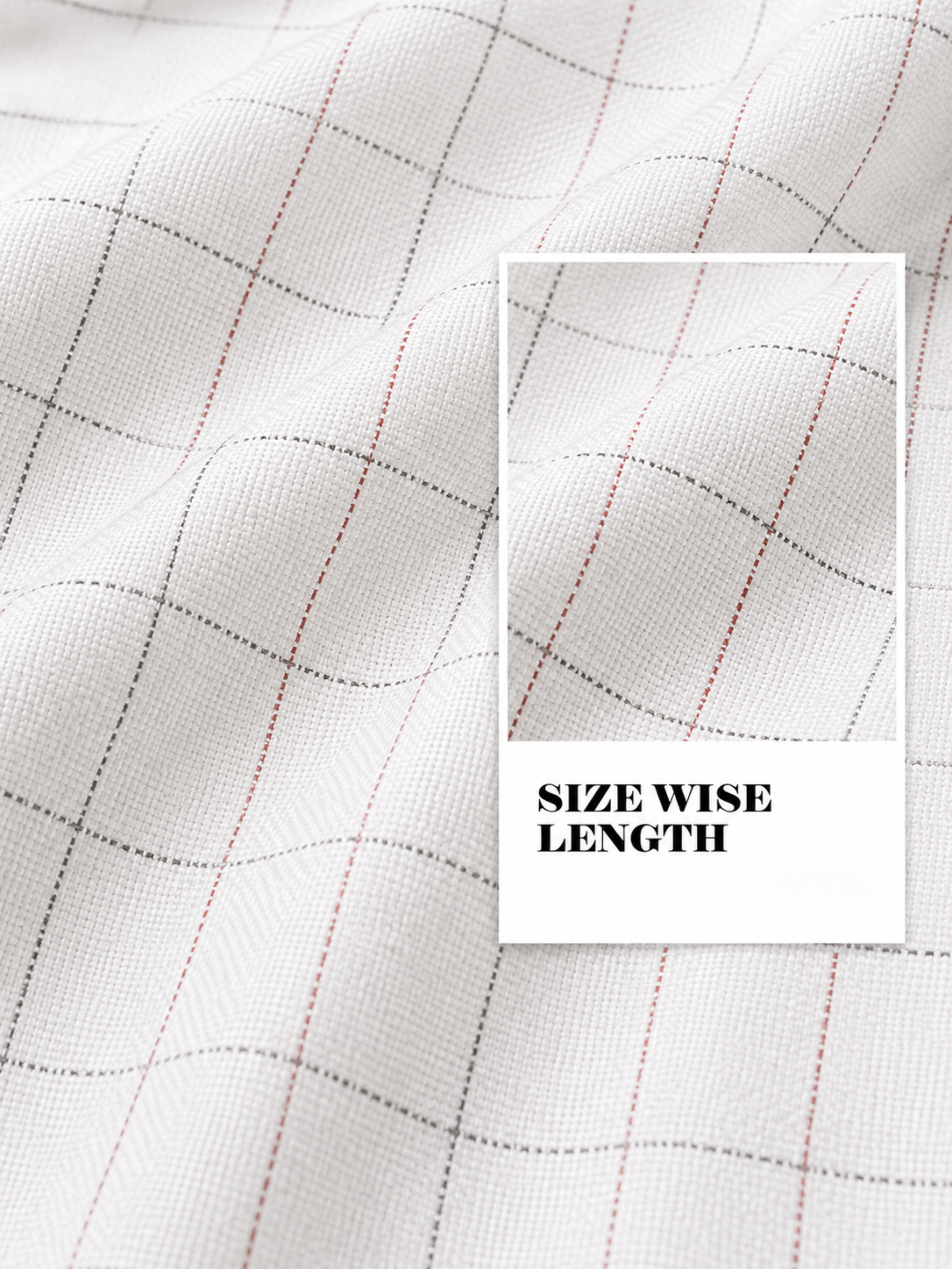 White Window Check  Shirt Fabric