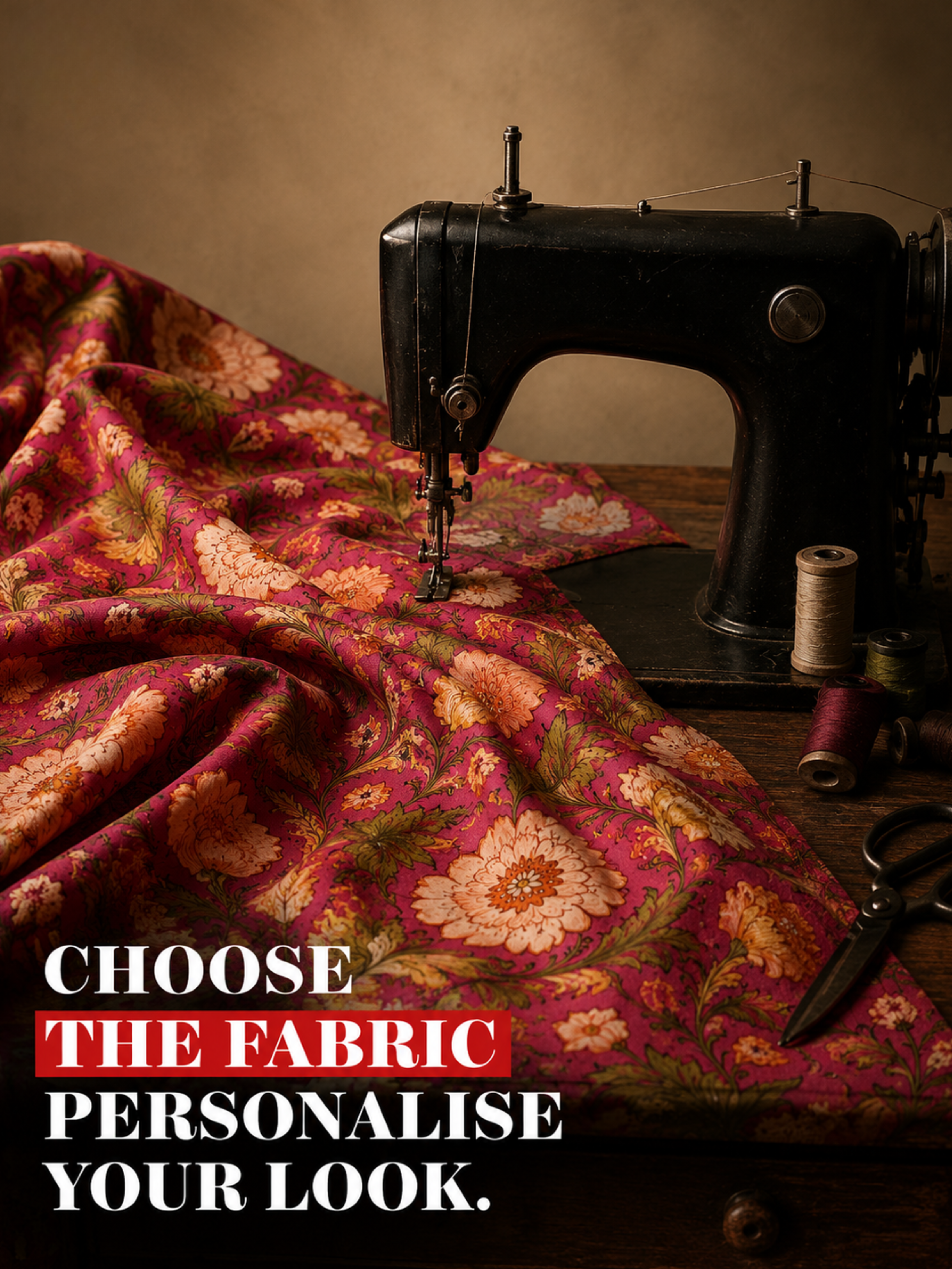 Pink Floral Kurta Fabric