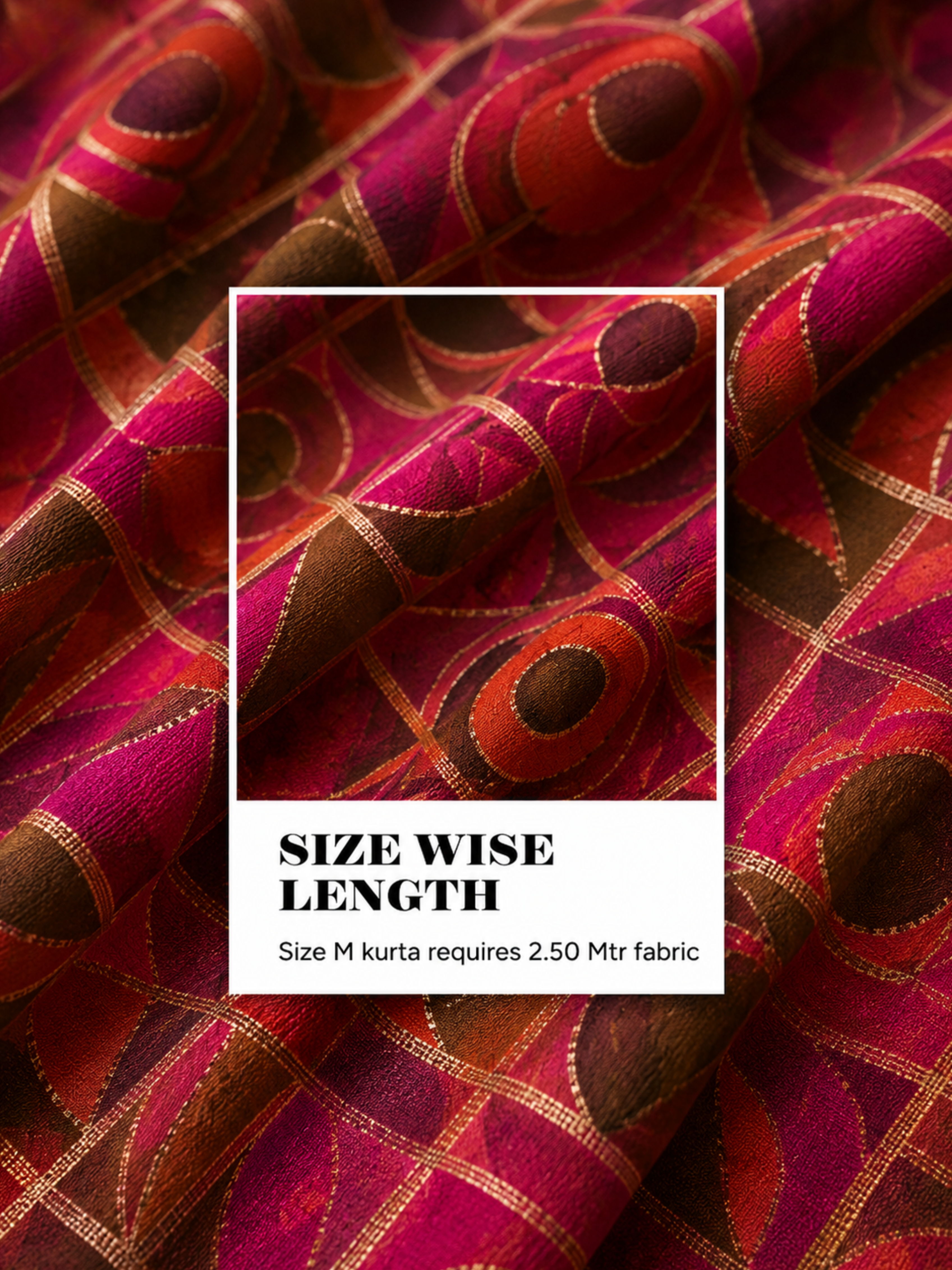 Magenta Geometric Unstitched Kurta Fabric