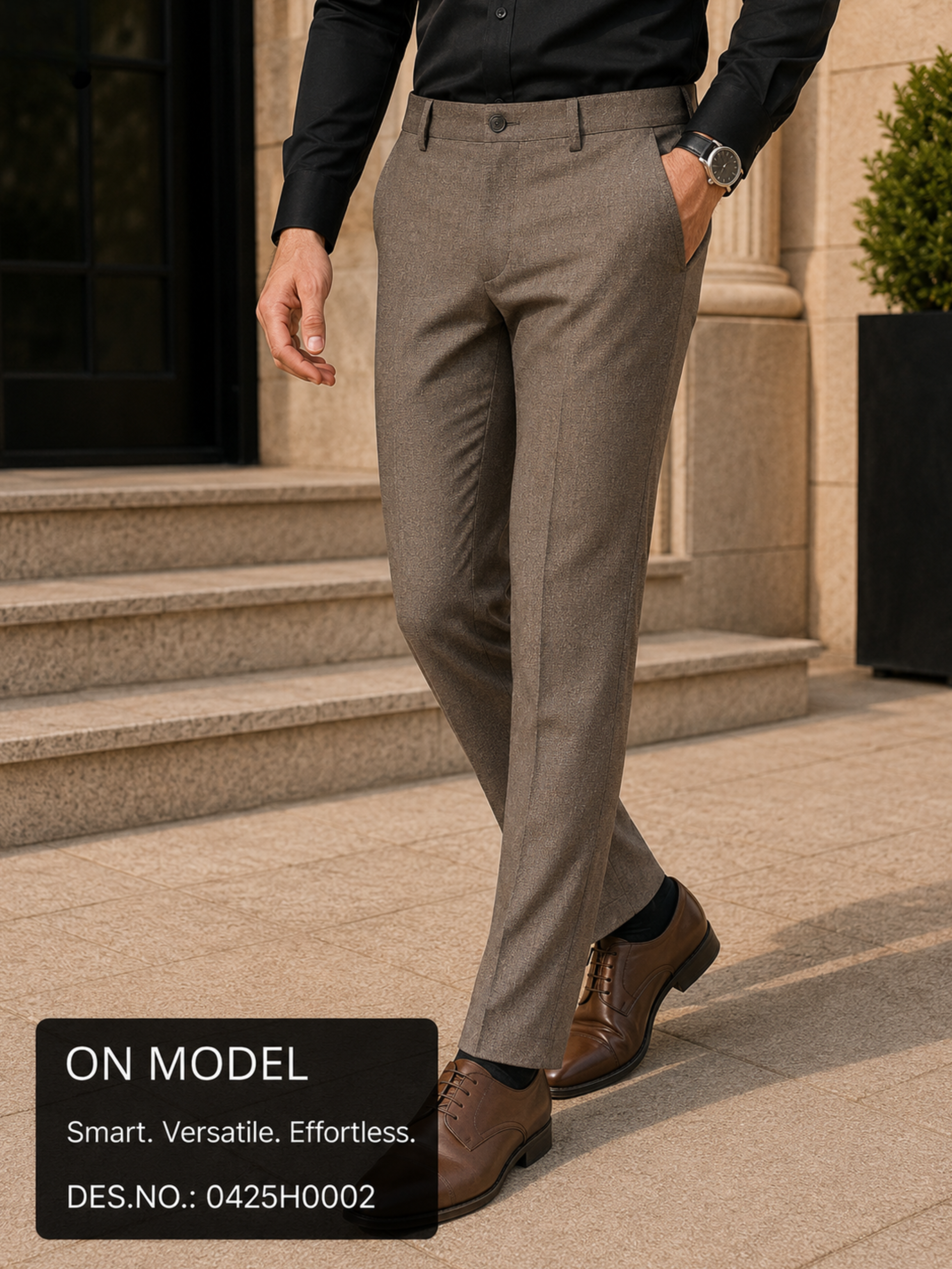 Brown Unstitched Pant Fabric
