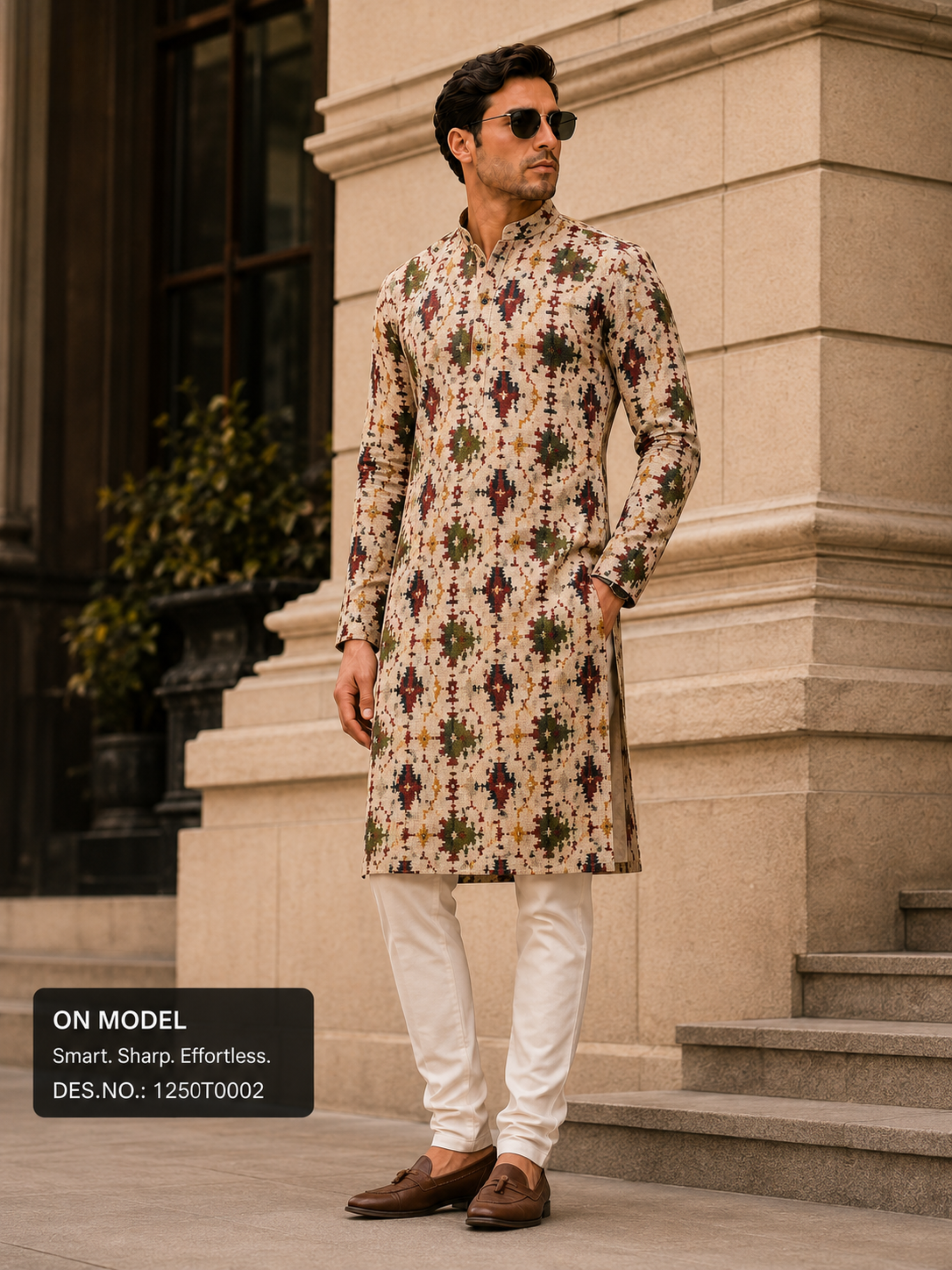 Beige Unstitched Kurta Fabric