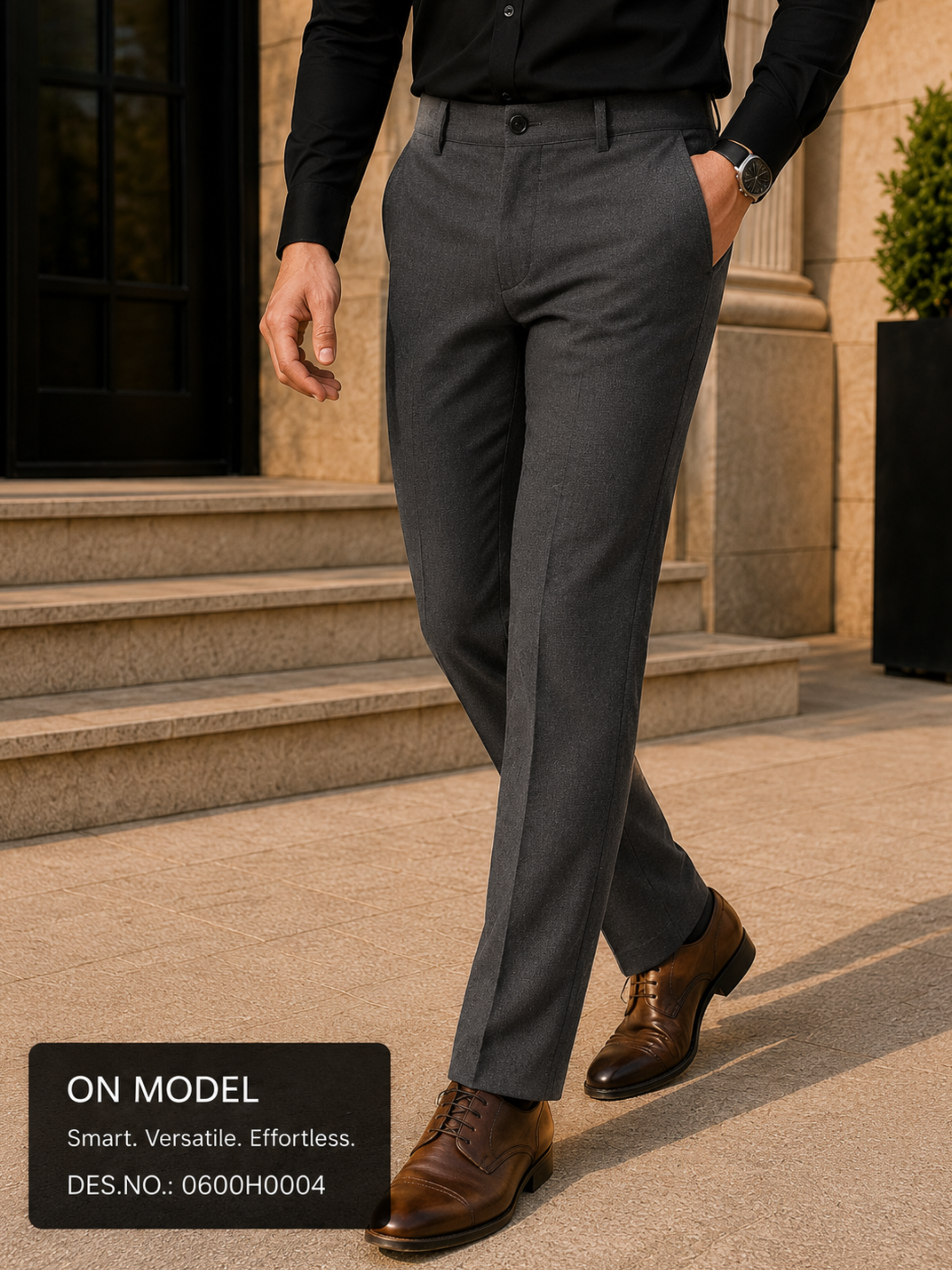 Refined Dark Grey  Trouser Fabric
