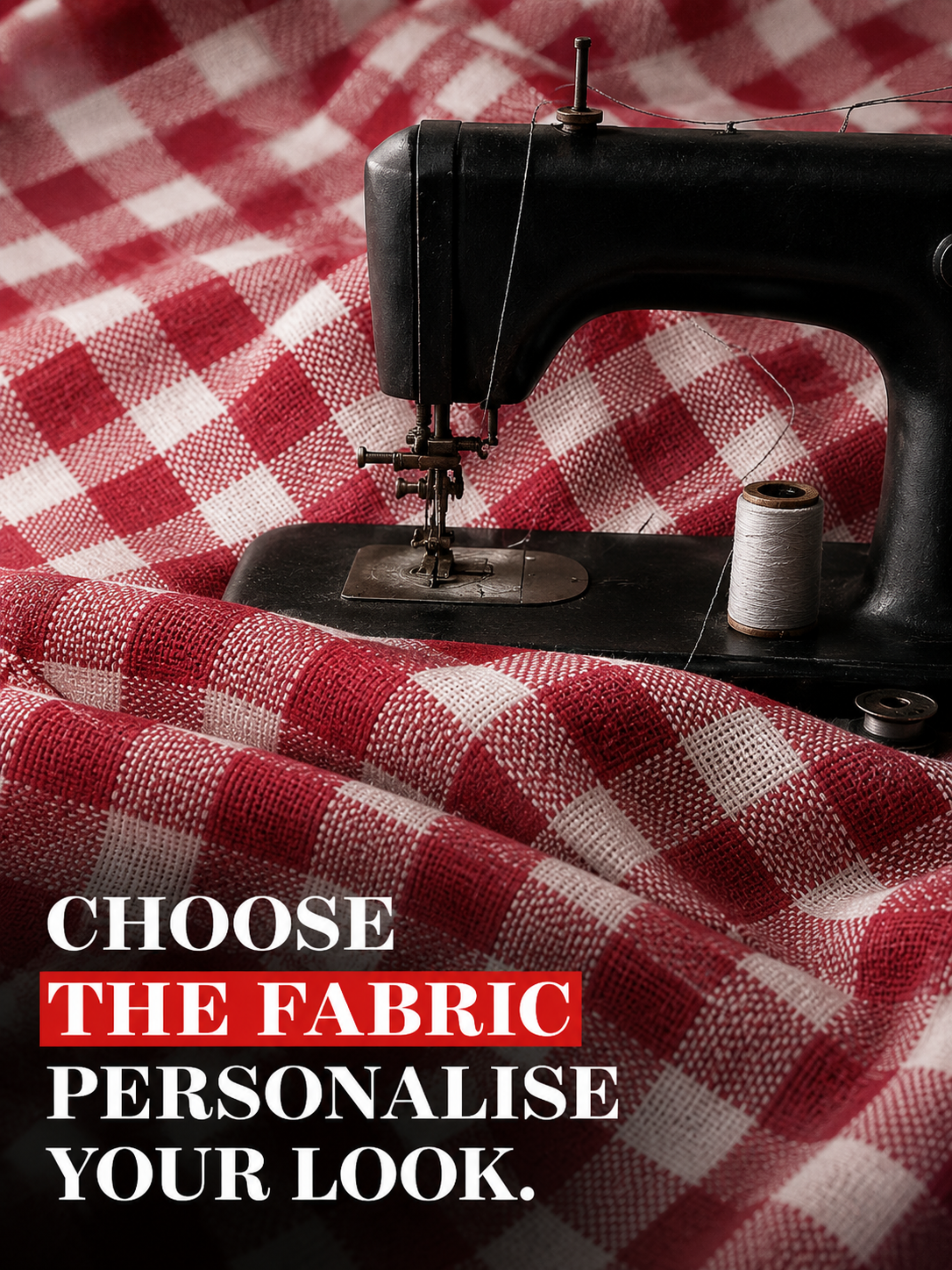 Red & White Check Shirt Fabric