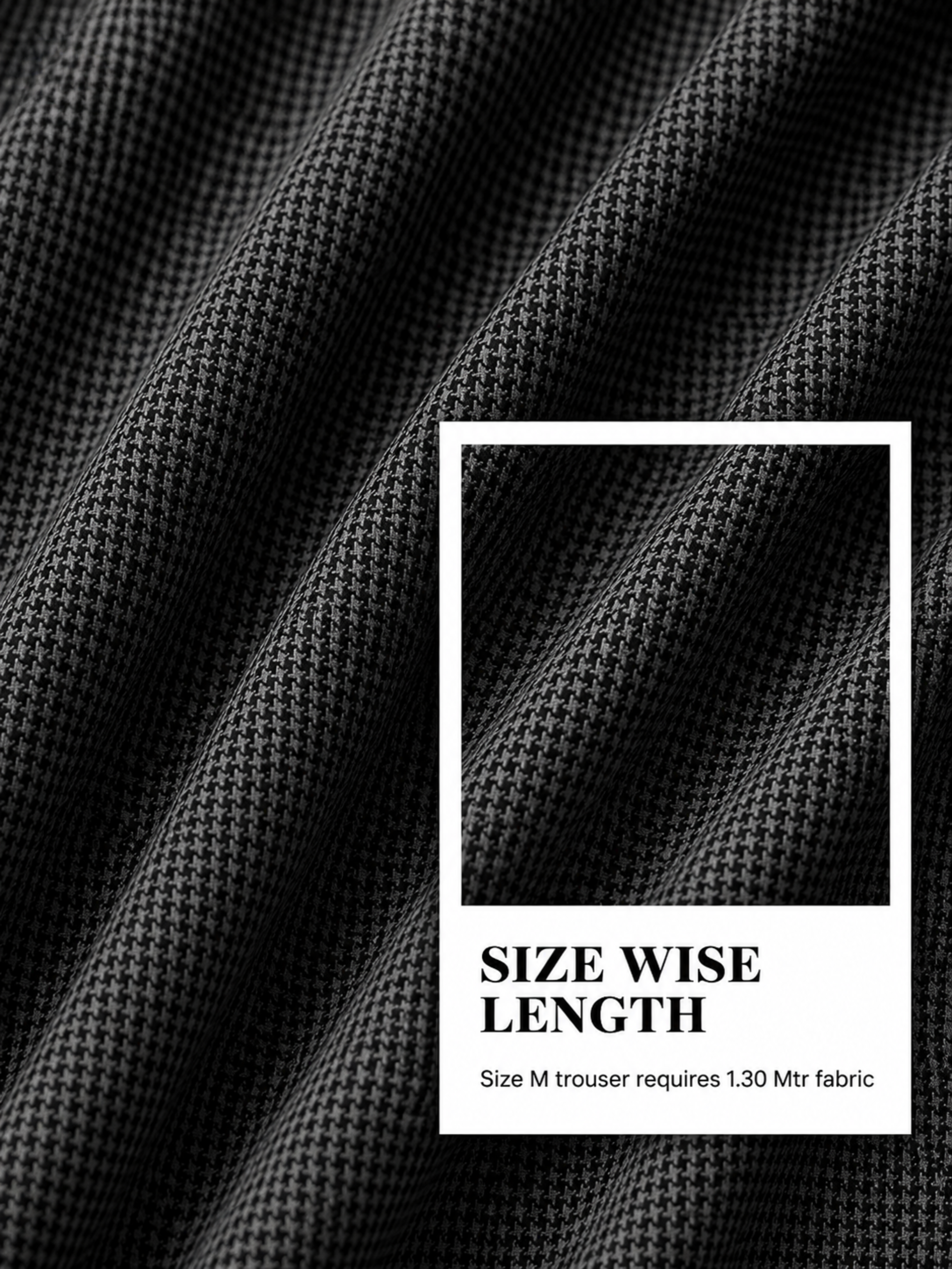 Black Micro-Checked Pant Fabric