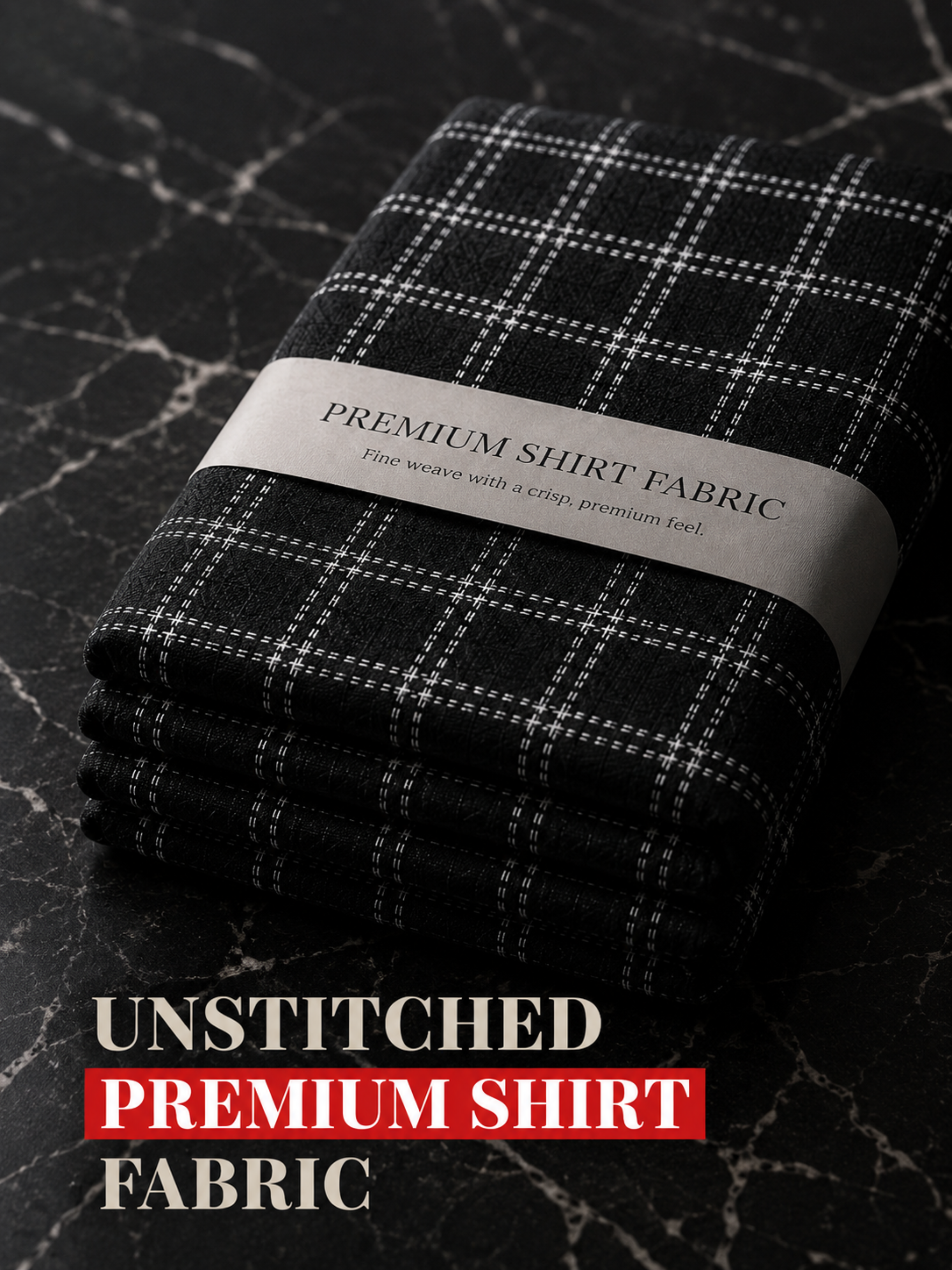 Black Check  Shirt Fabric