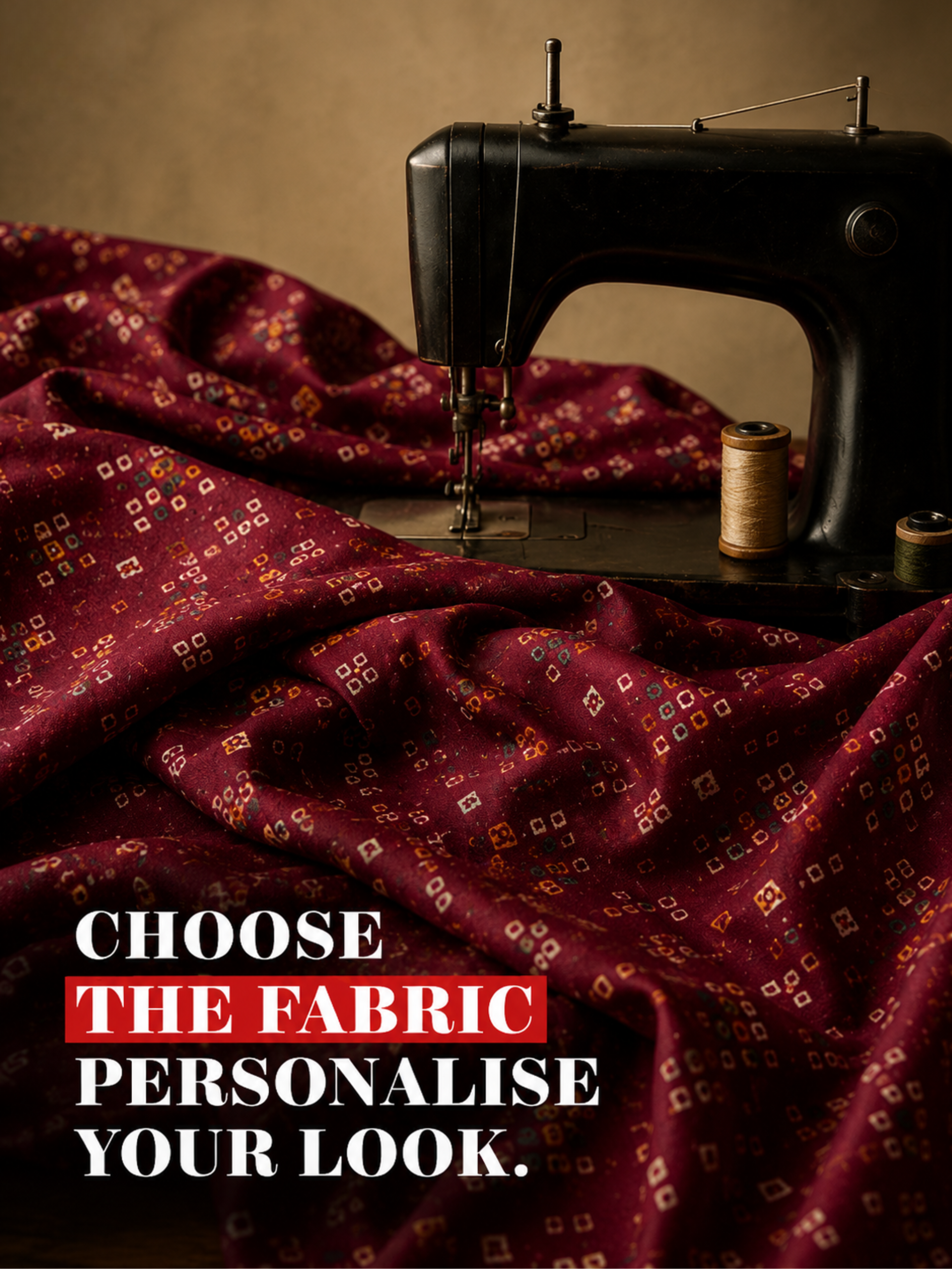 Maroon Printed Unstitched Kurta Fabric