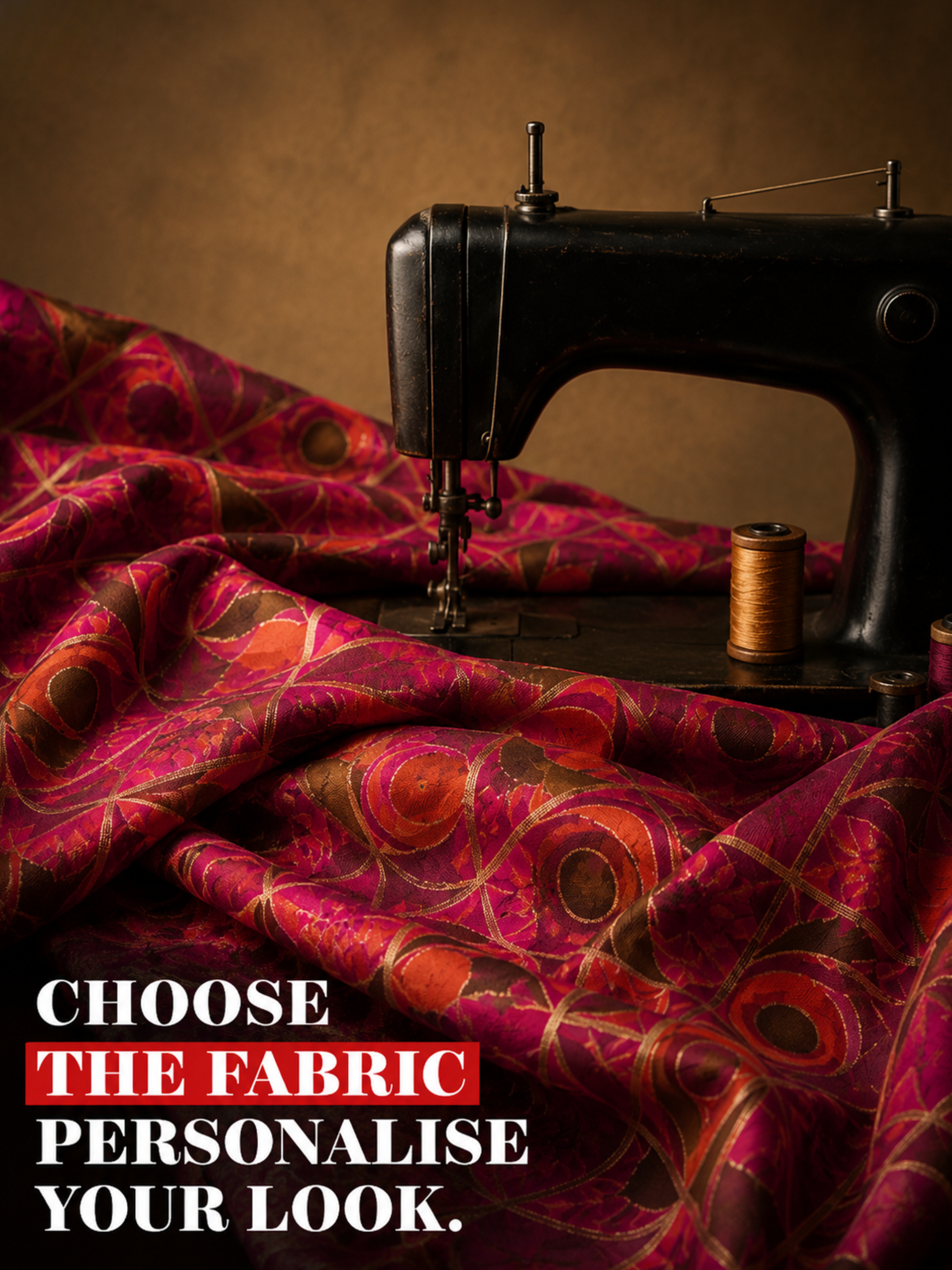 Magenta Geometric Unstitched Kurta Fabric