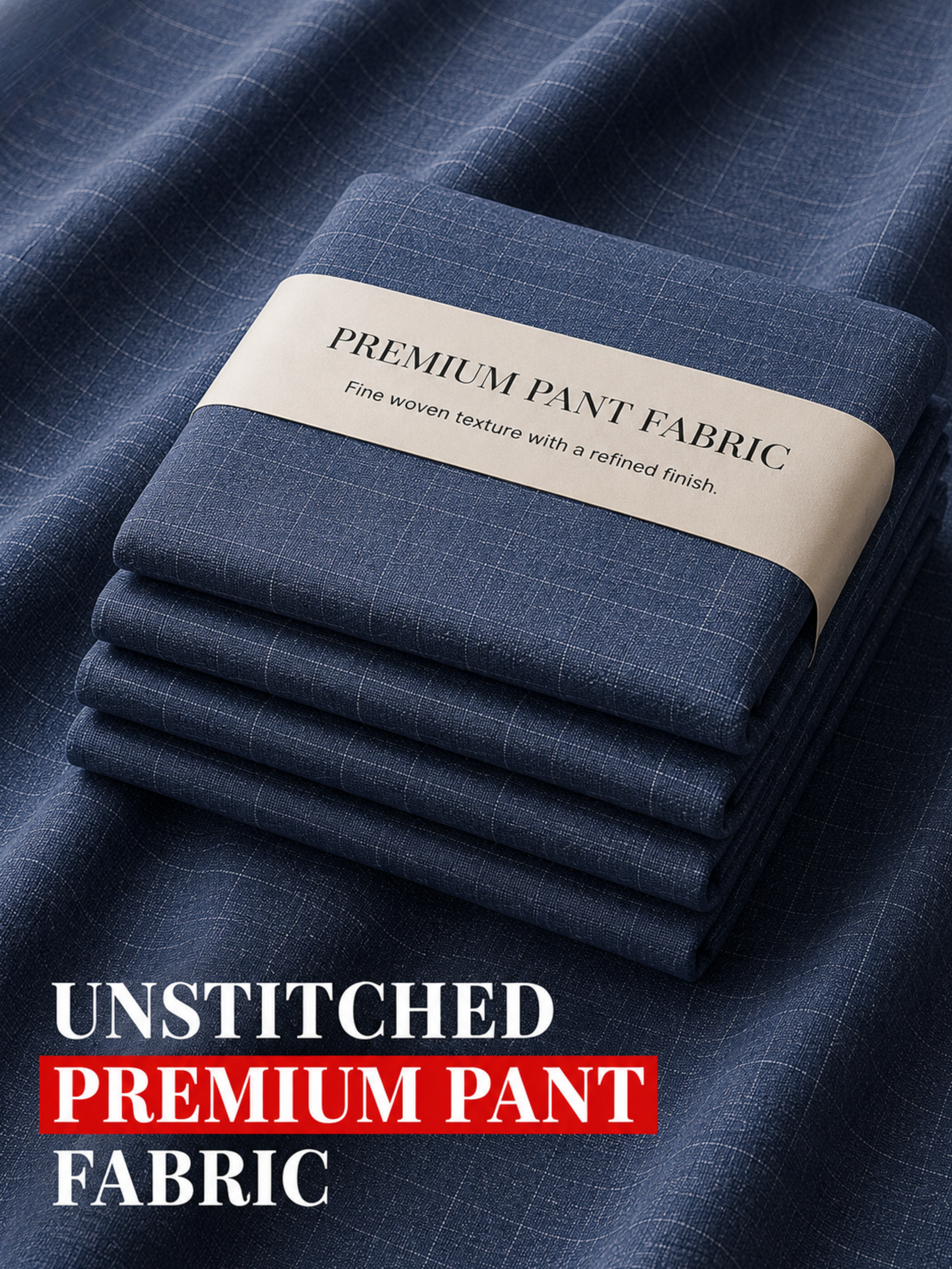 Blue Fine  Checked Pant Fabric