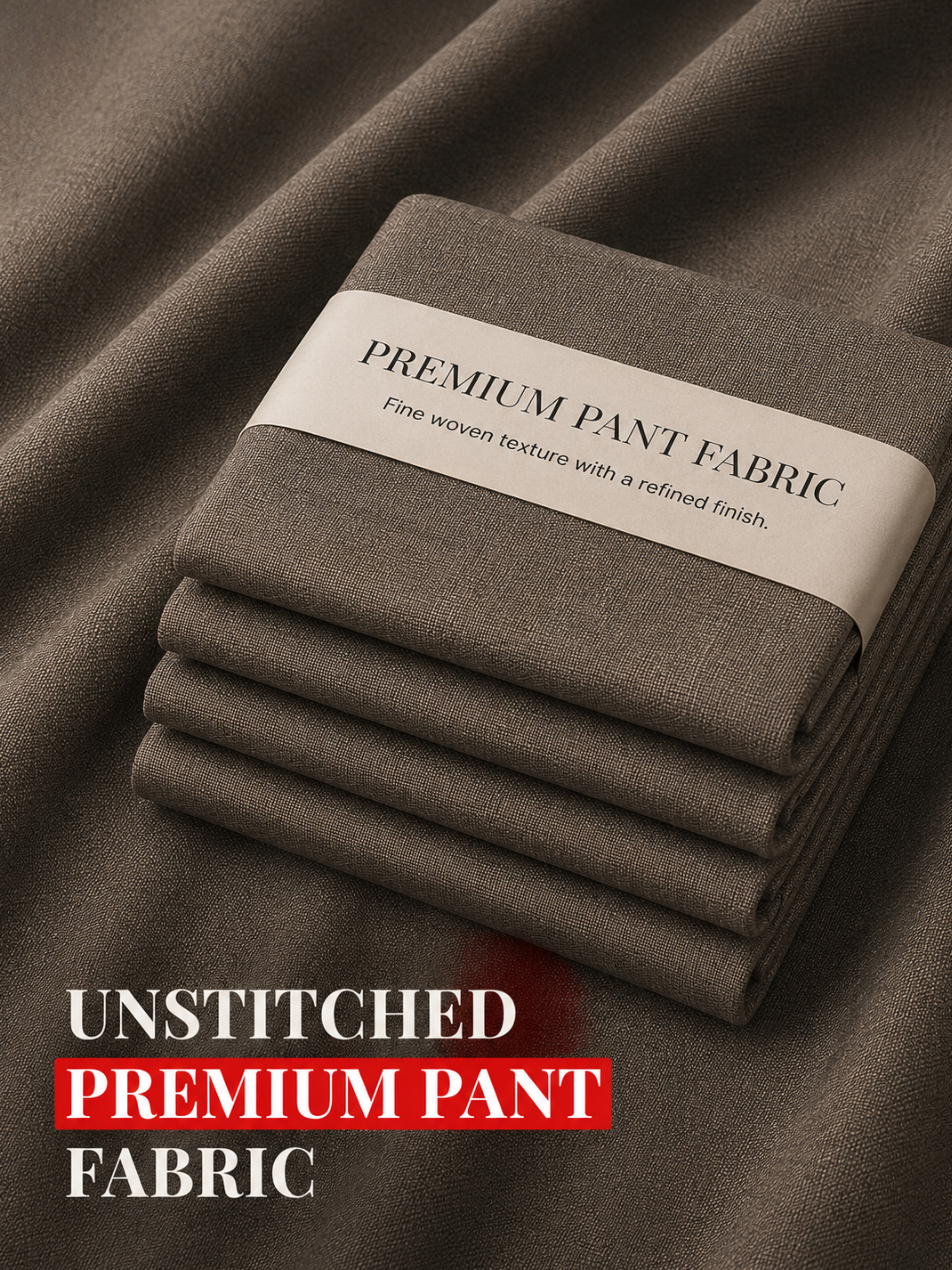 Brown Unstitched Pant Fabric