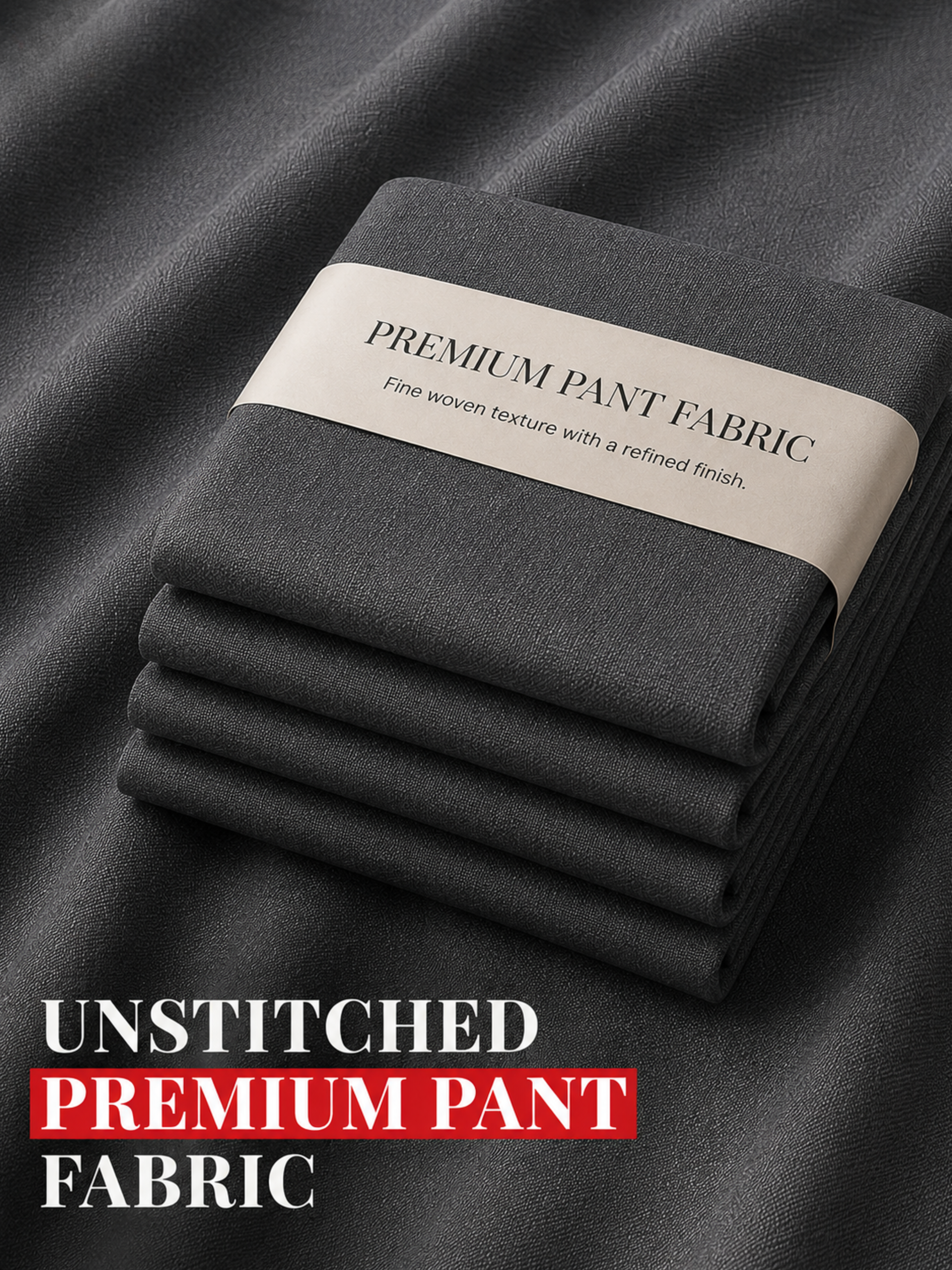 Refined Dark Grey  Trouser Fabric